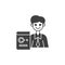 Computer programmer teacher vector icon