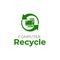 Computer recycling logo template. Electrical waste icon.