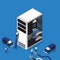 Computer repair service flat 3D isometric