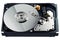 A computer`s hard disk hdd data storage drive without shield isolated  in white background show magnetic disc and electronic part