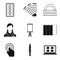 Computer scientist icons set, simple style