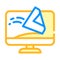 computer screen cleaning wipe color icon vector illustration