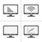 computer screen icons, each icon is a single object (group path) ,vector eps10