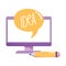 Computer screen idea pencil creativity isolated icon design