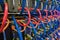 Computer server wires blue and red