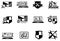 Computer service and repair symbols set