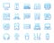 Computer simple color line icons vector set