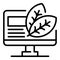 Computer smart farm icon, outline style