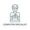 Computer specialist vector line icon, linear concept, outline sign, symbol