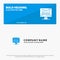 Computer, Static, Graph, Monitor SOlid Icon Website Banner and Business Logo Template