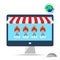 Computer supermarket internet commerce concept. hot sales promotion online.