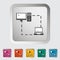 COmputer sync single icon.