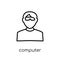 Computer Systems Analyst icon. Trendy modern flat linear vector