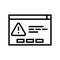 computer task error line icon vector illustration