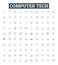 Computer tech vector line icons set. Computer, Tech, Networking, Programming, Software, Hardware, Cybersecurity