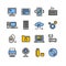 Computer Technology Outline Icon Set. Vector