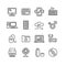 Computer Technology Outline Icon Set. Vector