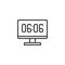 Computer time screen line icon