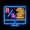 Computer Translation Program neon glow icon illustration