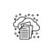 Computer upload cloud paper icon. Element of computer icon