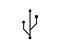 Computer USB driver cable icon symbol data transmitting sign icon