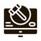 computer version of auction icon Vector Glyph Illustration