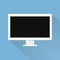 Computer widescreen monitor sign icon. flat design icon