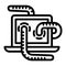 Computer worm icon, outline style