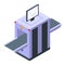 Computer xray scan icon isometric vector. Body chest