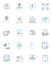 Computing linear icons set. Programming, Nerking, Cybersecurity, Artificial Intelligence, Analysis, Cloud, Data line