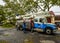Con Edison repair crew restores power and clears street the aftermath of severe weather as tropical storm Isaias hits New York