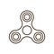 Con Fidget spinner is a modern toy for stress removal and finger training. Isolated Vector Illustration. The image size changes wi