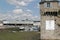 Concarneau Brittany France. View of old town wall and modern harbour.