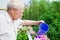 Concentrated Senior Watering Flowers