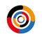 Concentric colored circles. Target sign or colorful lifebuoy