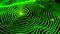 Concentric green rings moving on the black screen background. Animation. Abstract radar or sonar program, wavy neon