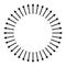 Concentric, radial, radiating arrows. Circular arrow element