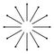 Concentric, radial, radiating arrows. Circular arrow element