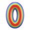 Concentric rainbow number 0 ZERO 3D