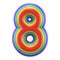 Concentric rainbow number 8 EIGHT 3D