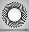 Concentric rotating circular geometric figure of a tornado or vortex. vector illustration isolated