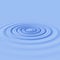 Concentric water ripples blue background