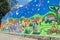 CONCEPCION DE ATACO, EL SALVADOR - APRIL 3, 2016: Colorfuly painted mural in Concepcion de Ataco villag