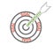 Concept achieving goal using your opportunities opportunity, vector target and arrow marketing Icon, words opportunity and goal