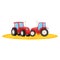 Concept agriculture tractor harvest crop grain icon, modern farm agrimotor technique cartoon vector illustration, isolated on