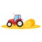 Concept agriculture tractor harvest crop grain icon, modern farm agrimotor technique cartoon vector illustration, isolated on