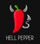 Concept angry evil hell chili pepper