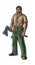 Concept Art Fantasy Illustration of Lumberjack or Villager, Countryman or Village Man With Ax