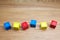 Concept of autism word on colored wooden cubes