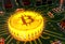 Concept Of Bitcoin Like A Incandescent Processor On Motherboard
